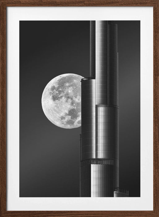 Super moon Burjkhalifa Framed Art Modern Wall Decor