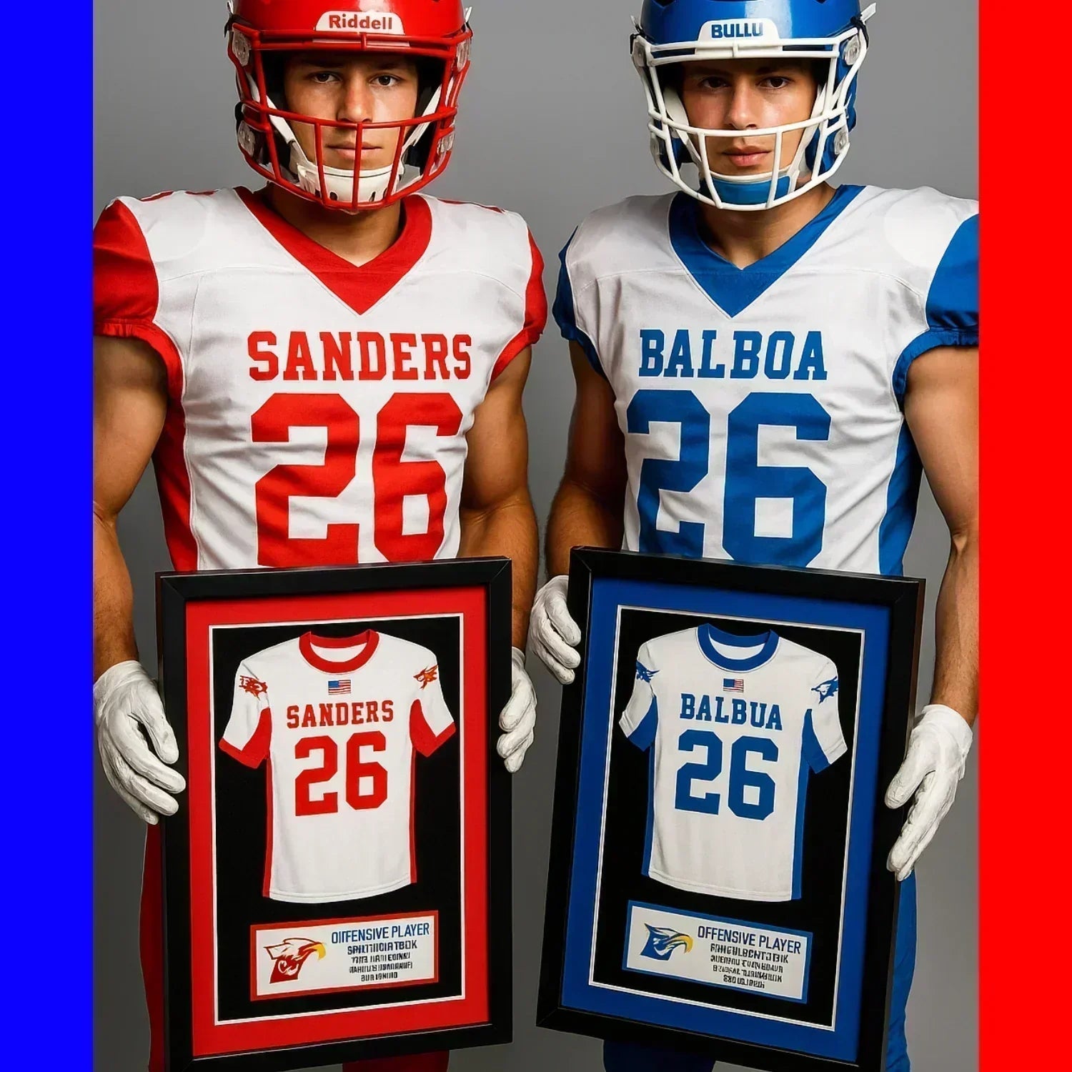 Custom girls flag football jersey frame senior night gift with player name and number