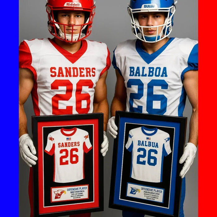 Custom girls flag football jersey frame senior night gift with player name and number