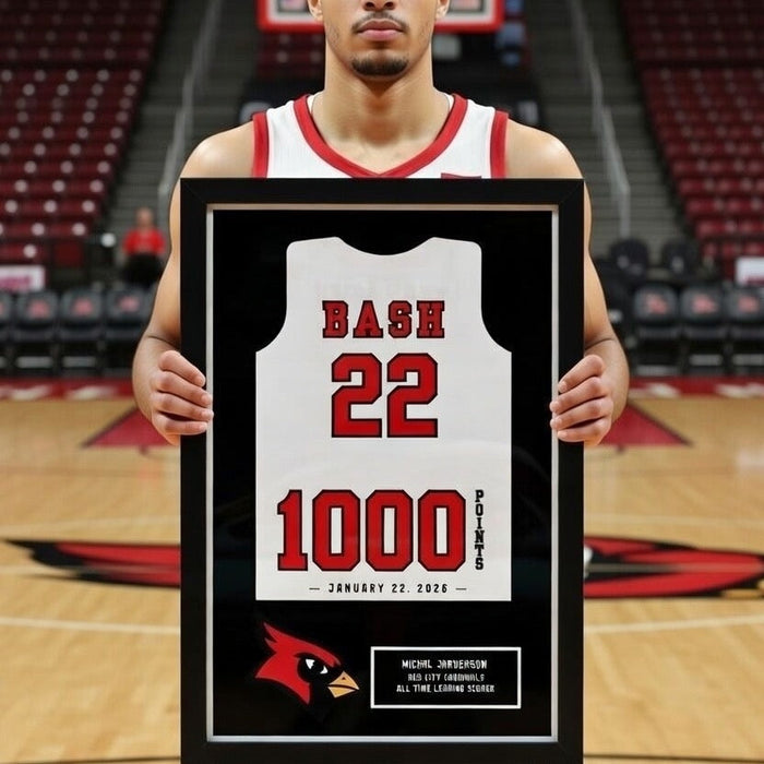 Basketball 1000 point jersey frame gift idea