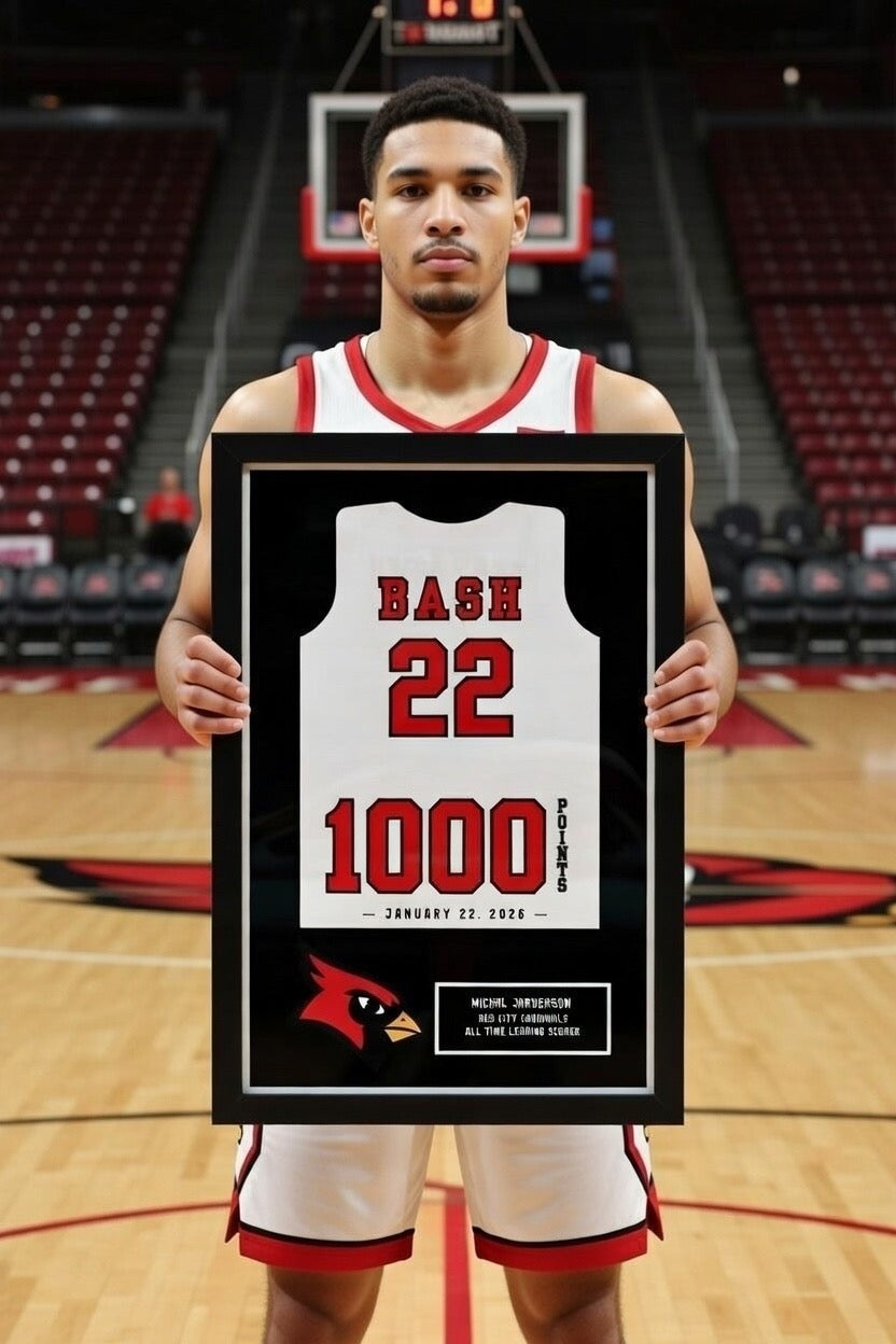 Basketball 1000 point jersey frame gift idea