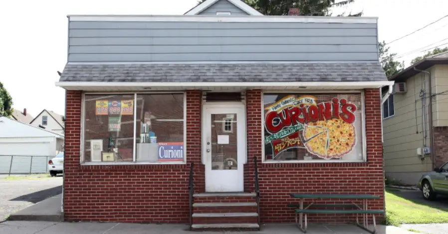 Illustrated tribute to Curioni's Pizza in Lodi, New Jersey