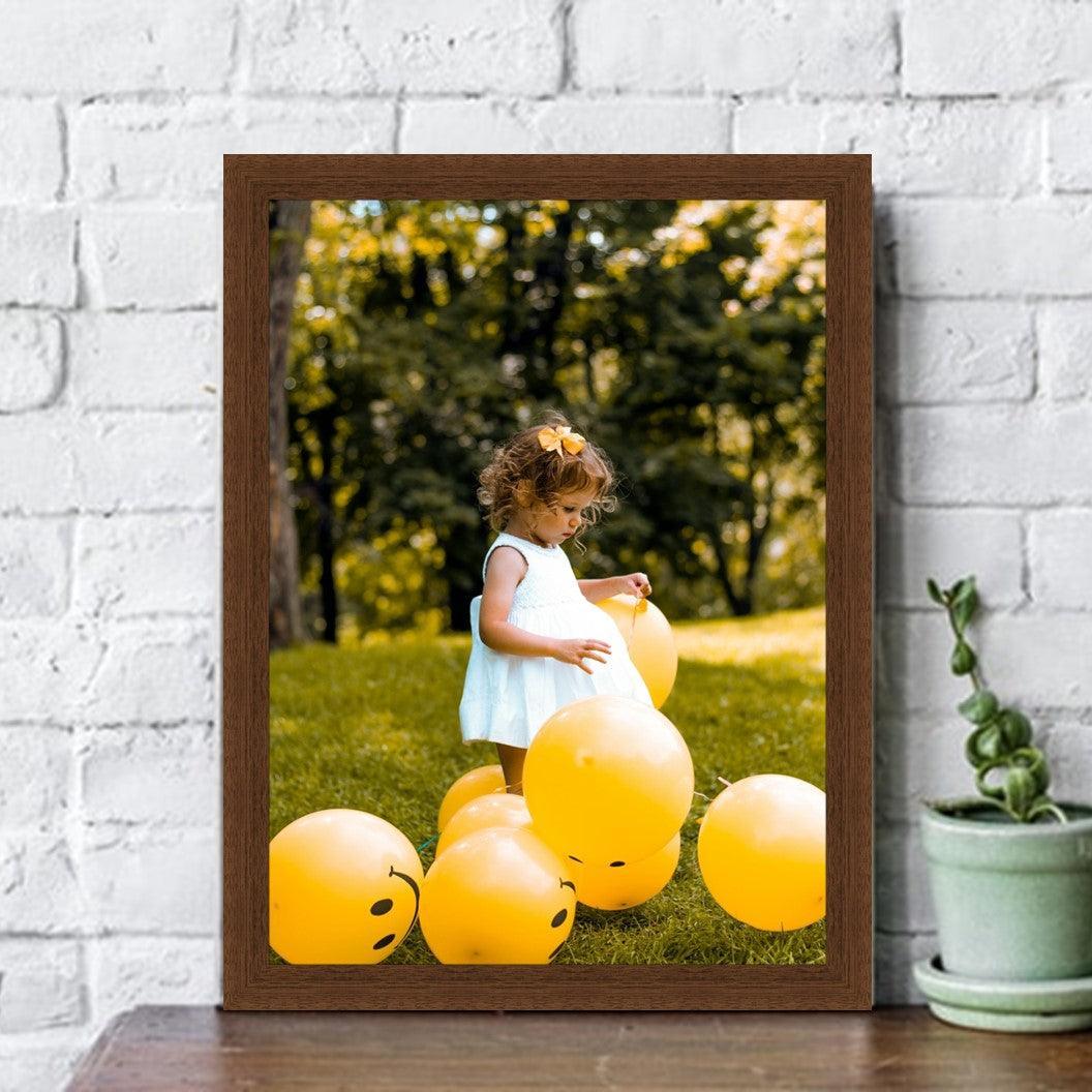 Dark walnut wood picture frame for fine art and archival custom framing