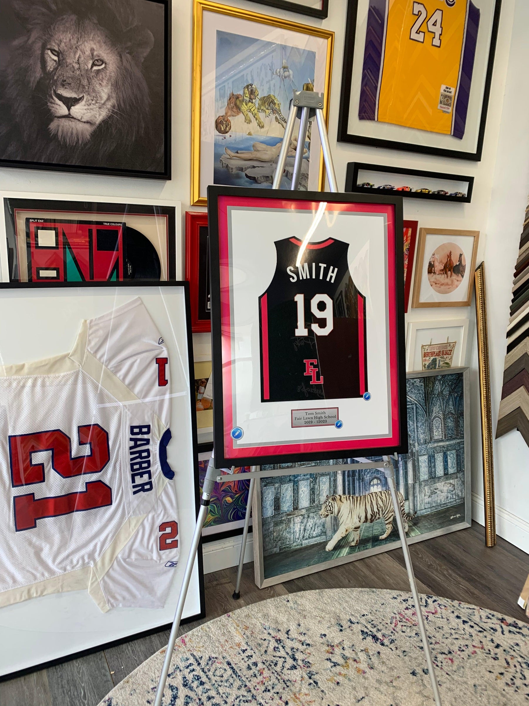 Gift Ideas for High School Student Athletes: Custom Framed Jersey Prints - Modern Memory Design Picture frames - NJ Frame shop Custom framing