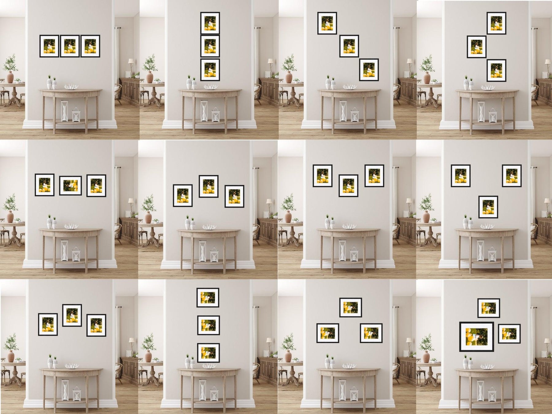 How to arrange 3 photo frames on wall - Modern Memory Design Picture frames - NJ Frame shop Custom framing