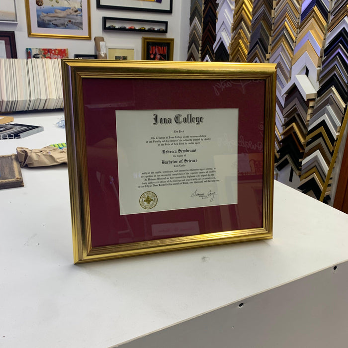 Picture framing Lawyer Certificates, Degrees, Diplomas and Honors - Modern Memory Design Picture frames - NJ Frame shop Custom framing