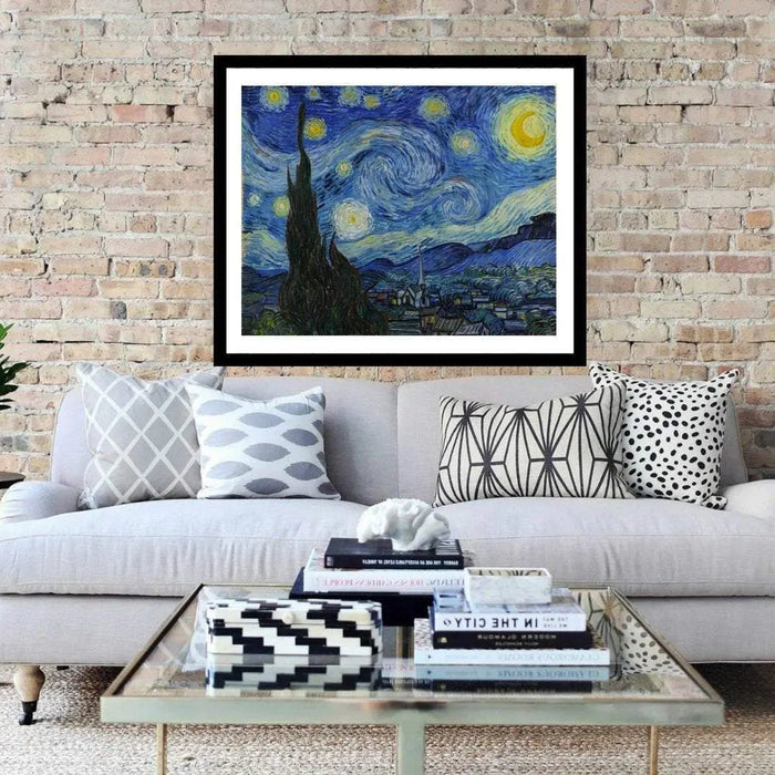 Framed Starry Night by Vincent van Gogh classic wall art