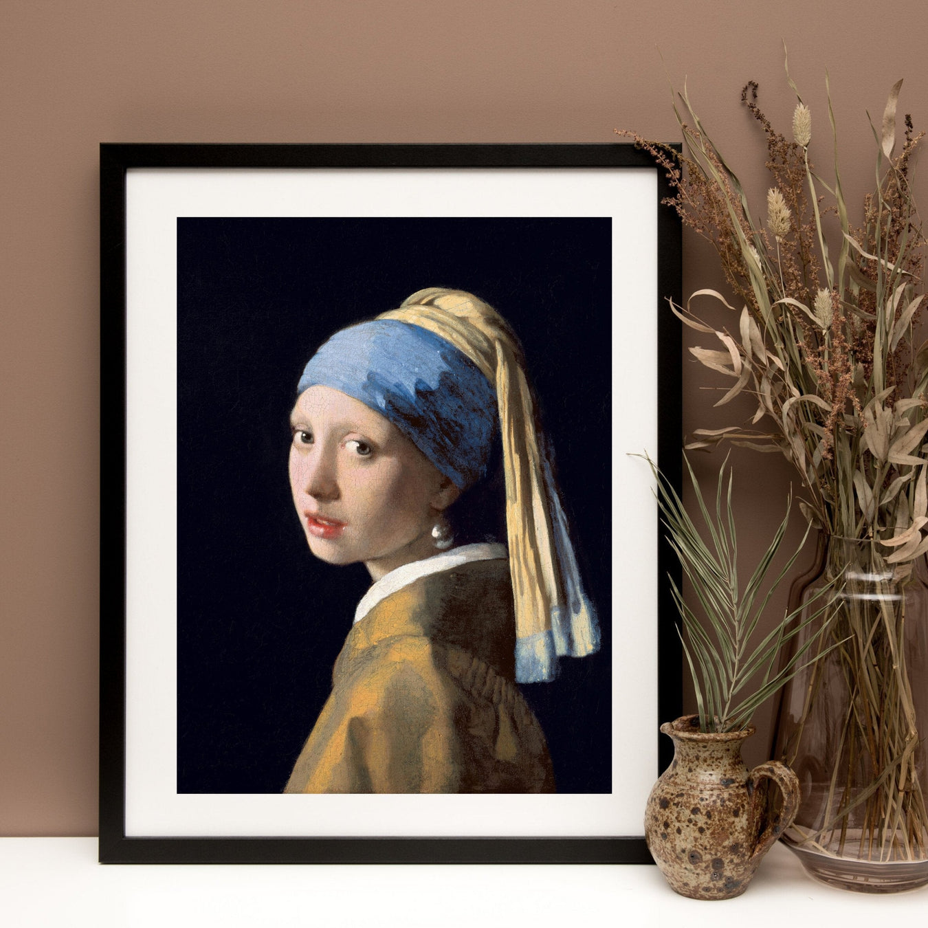 Girl with Pearl Earring by Johannes Vermeer - Framed Art Print Classic Masterpiece