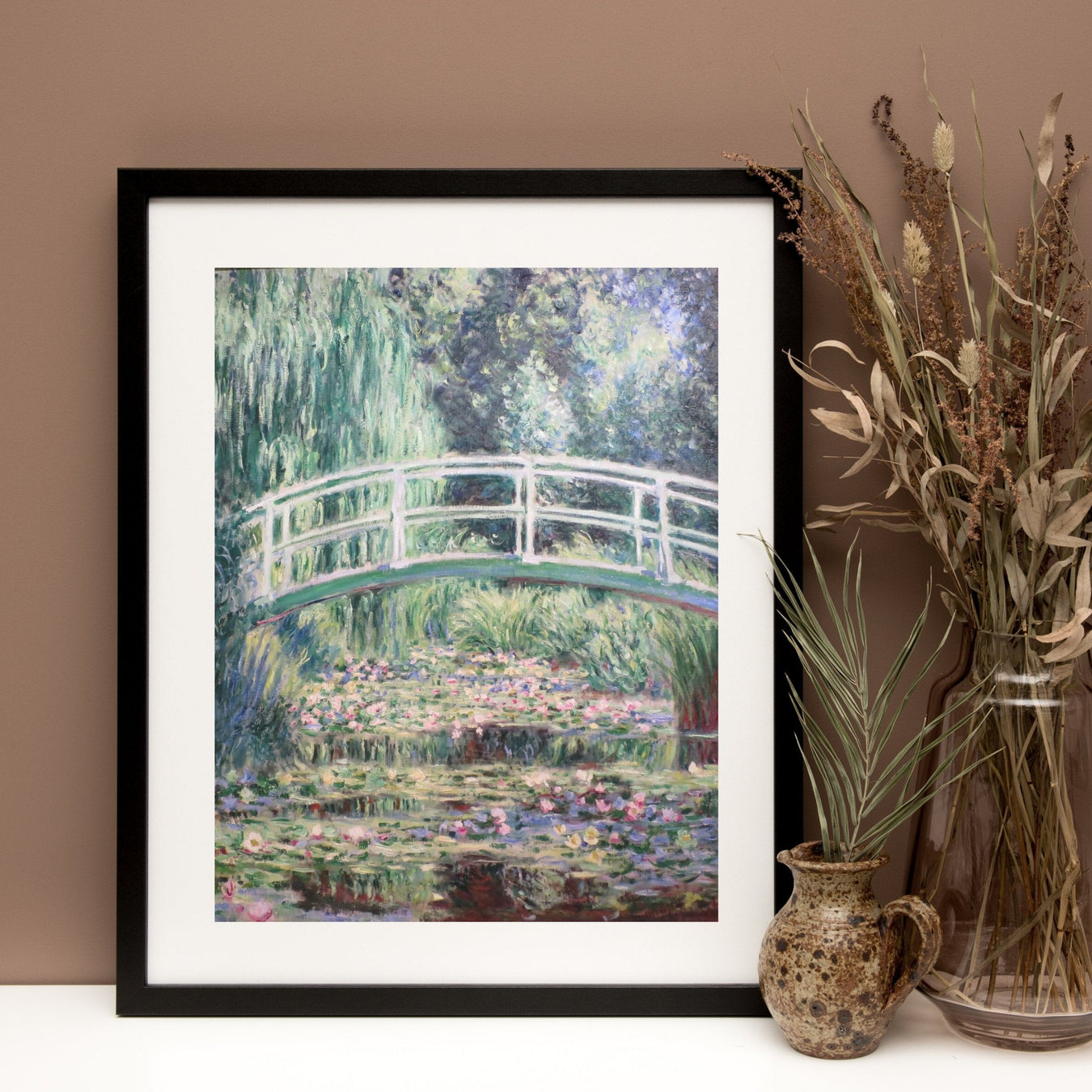 Claude Monet Water Lily Pond Japanese Bridge Framed Art Print