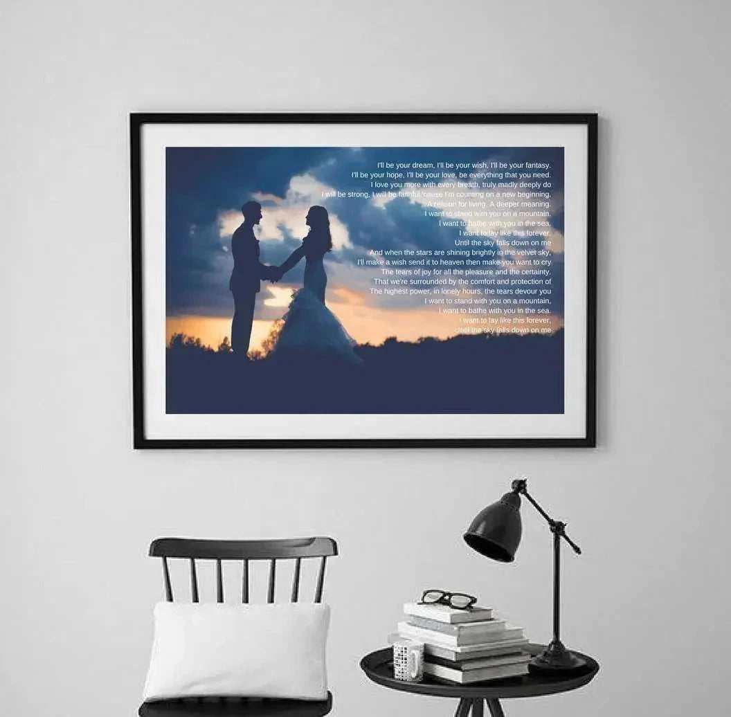 Custom Framed Wedding Song Lyrics – Personalized Anniversary Gifts