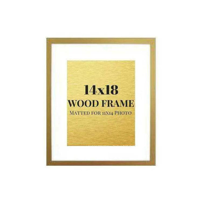14x18 Gold picture frame mated 11x14 photo 14x18 frame - Modern Memory Design Picture frames - New Jersey Frame shop custom framing