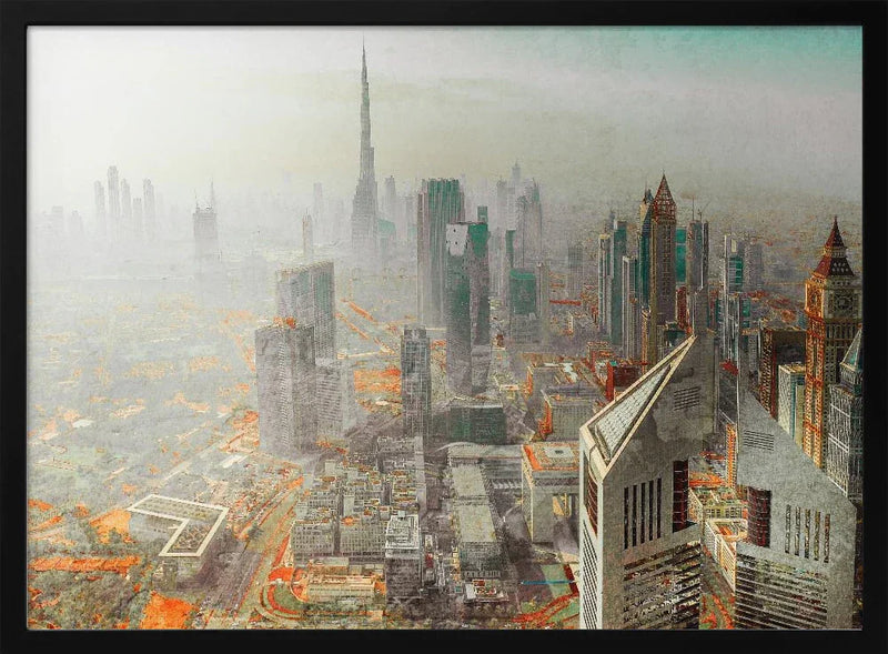 Twin Tower Framed Art Dubai Framed Art Carmine Chiriacò | Home or Office Art