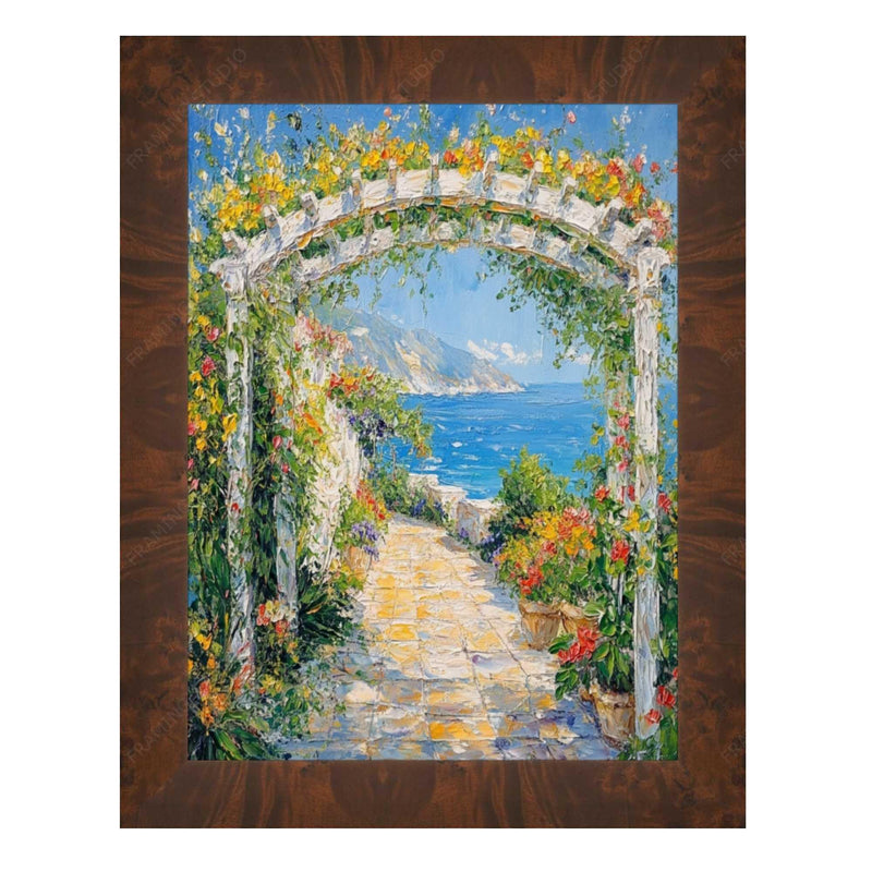 27x41 Frame Brown Coffee Burl Wood Flat Picture Frame