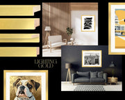 Modern Flat Lighting Gold Picture Frame  ModernMemoryDesign.com 
