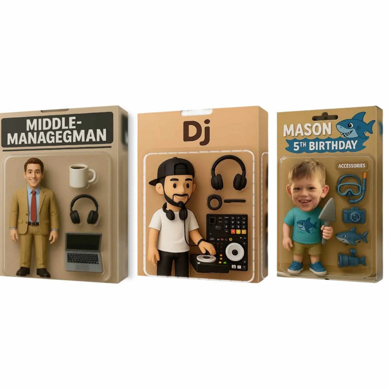 ai toy box Action Figure generator Canvas Wall Art - Fun Gift - Birthday Gift