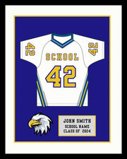 High School Lacrosse Senior Award Night Gift Idea - Jersey Frame Print  ModernMemoryDesign.com
