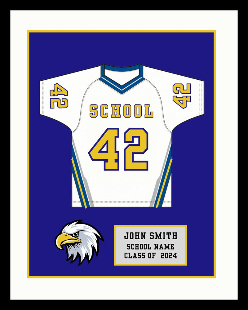 High School Lacrosse Senior Award Night Gift Idea - Jersey Frame Print  ModernMemoryDesign.com