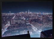 Cyber punk Newyork Framed Art Qijia Li | Home or Office Art