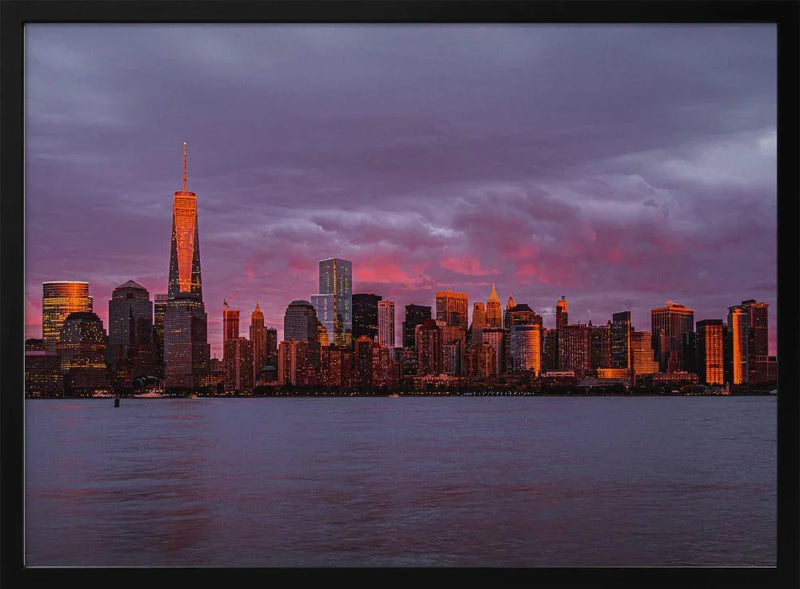 New York City Sunset Framed Art Bing Yu | Home or Office Art