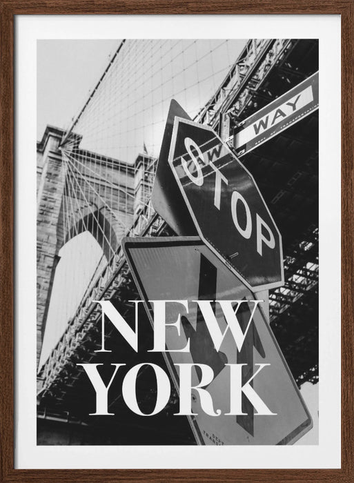 NYC Brooklyn Bridge Framed Art Modern Wall Decor
