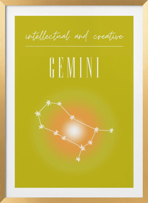 Gemini Zodiac Print Art Framed Art Modern Wall Decor