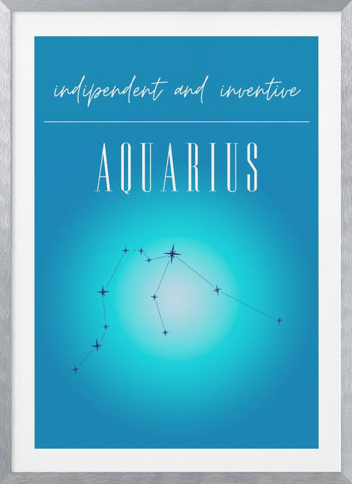 Aquarius Zodiac Print Art Framed Art Modern Wall Decor