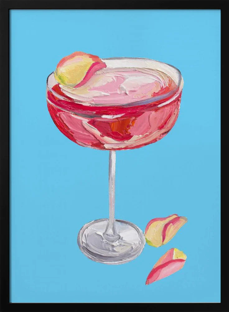 Sparkling Rose Gin Cocktail - Alice Straker Framed Art | Home or Office Art