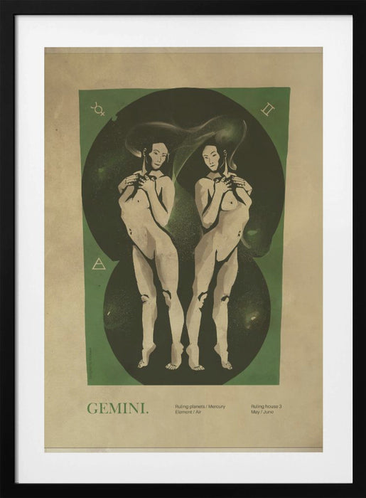 Gemini print Framed Art Modern Wall Decor