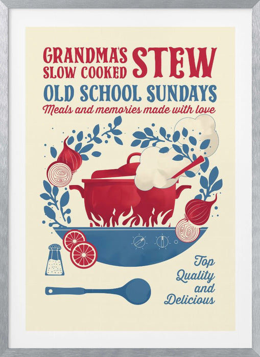 Grandmas Stew kitchen print Framed Art Modern Wall Decor
