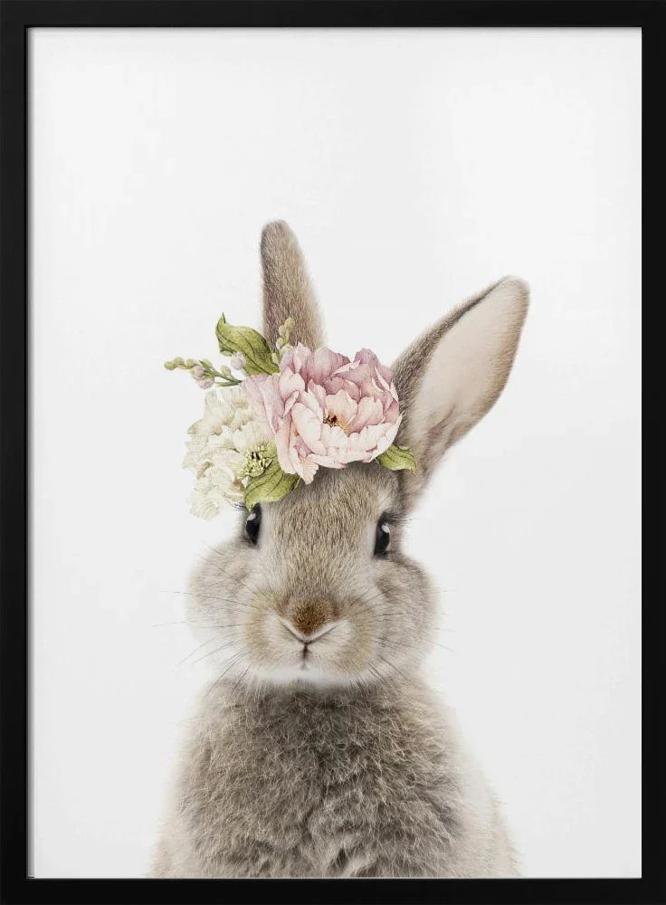 Floral Bunny Framed Art Lola Peacock | Home or Office Art