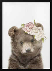Floral Baby Bear Framed Art Lola Peacock | Home or Office Art