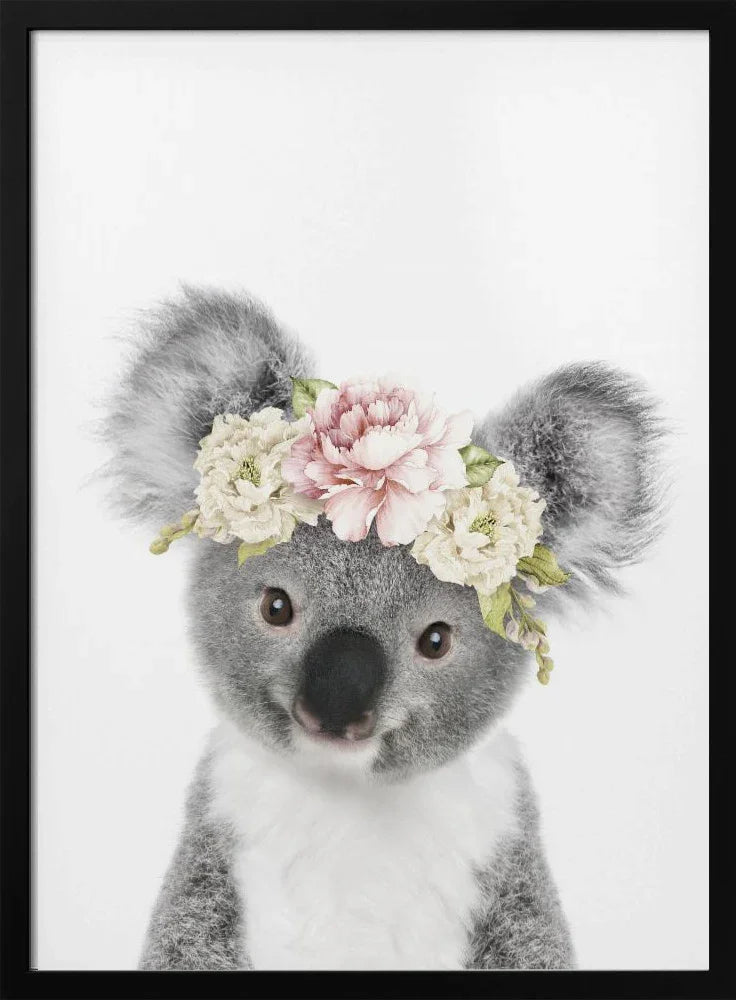 Floral Baby Koala Framed Art Lola Peacock | Home or Office Art