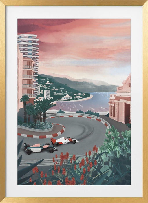 Monaco Circuit Framed Art Modern Wall Decor