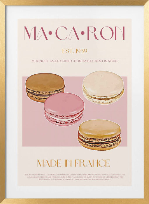 Macaron Print Framed Art Modern Wall Decor