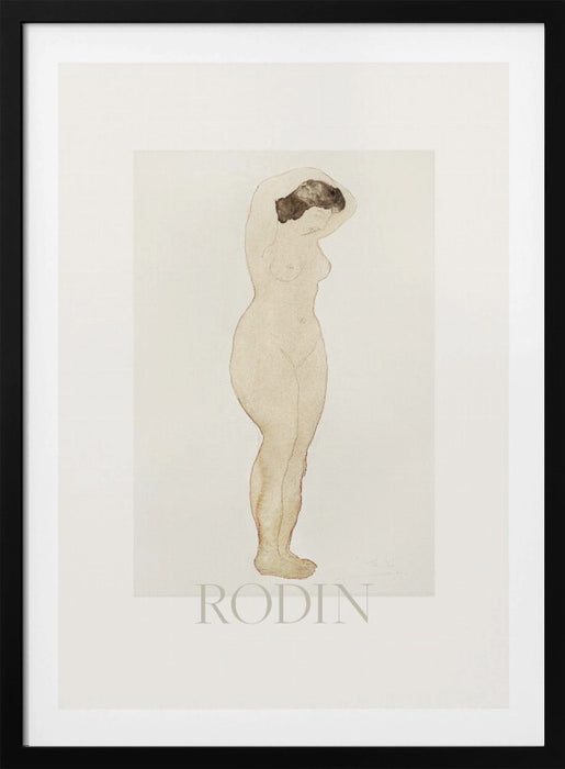 Nude, Standing With Hands On Head Framed Art Modern Wall Decor