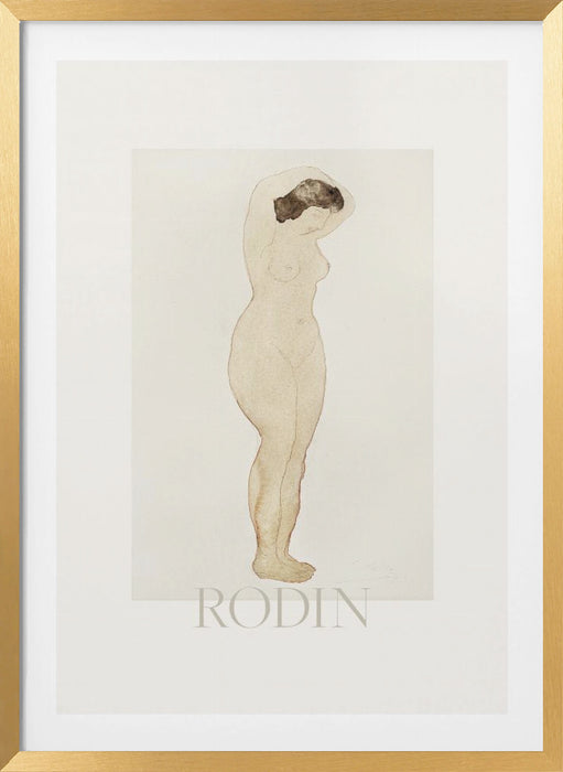 Nude, Standing With Hands On Head Framed Art Modern Wall Decor