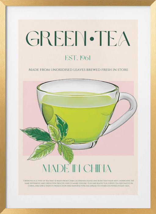 Green Tea Framed Art Modern Wall Decor