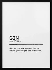 Quote Gin Question - Orara Studio Framed Art | Home or Office Art