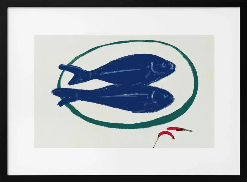 Blue Fish and Spice - Little Dean Framed Art | Home or Office Art
