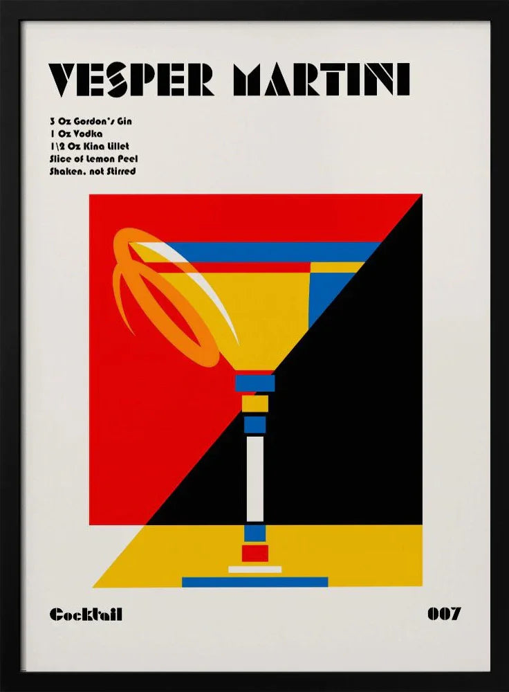 Vesper Martini Bauhaus Cocktail - Retrodrome Framed Art | Home or Office Art