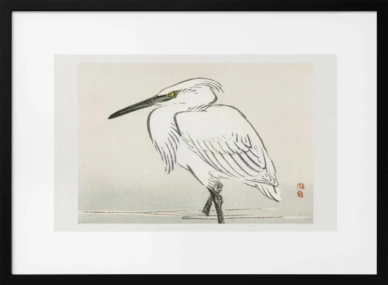 Snowy Egret - Kono Bairei Framed Art | Home or Office Art