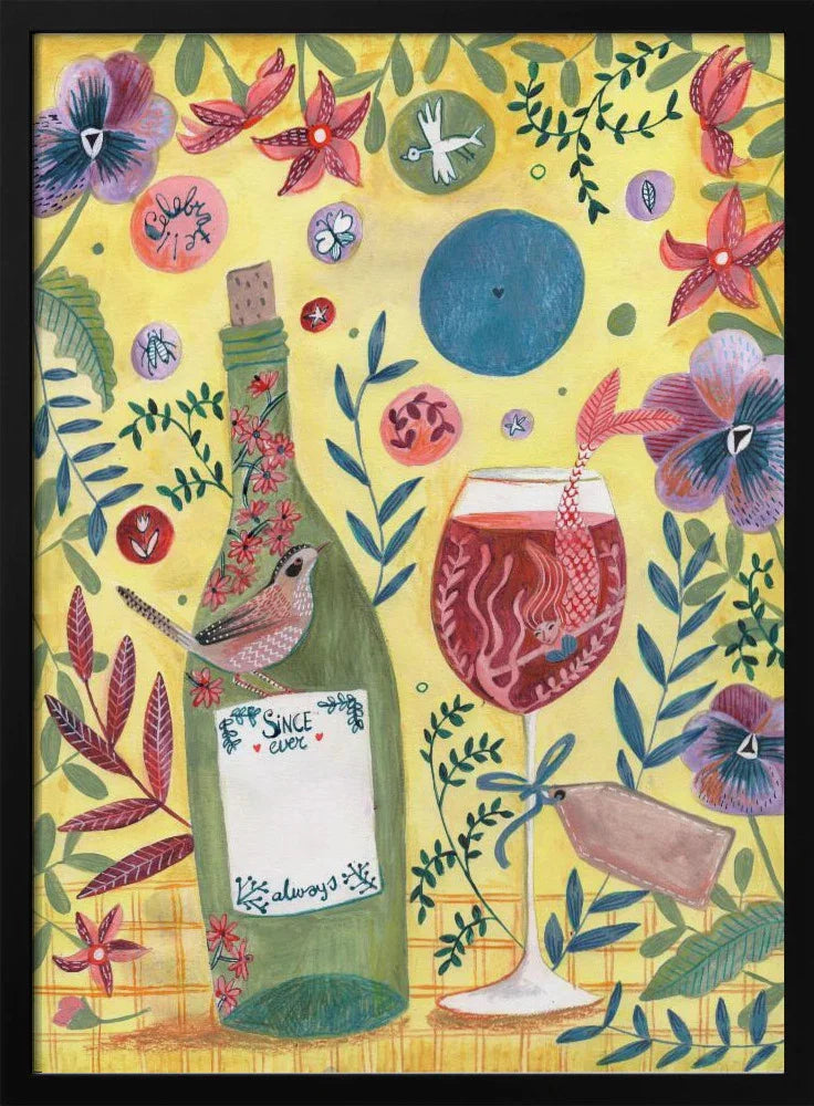 Mermaid Wine - Caroline Bonne Müller Framed Art | Home or Office Art