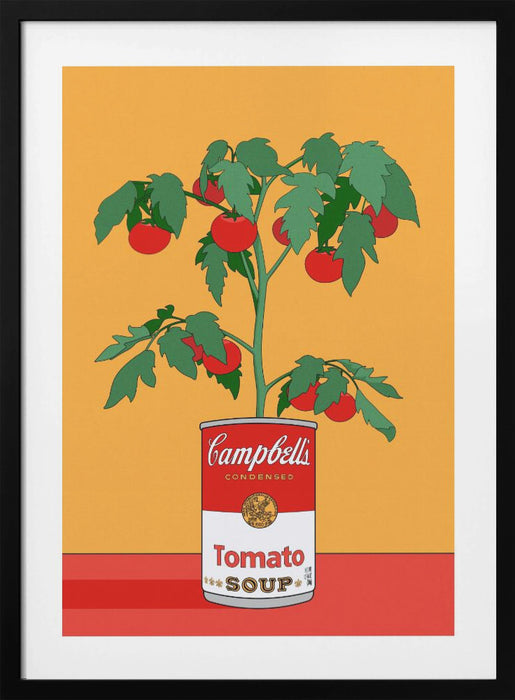 Campbells Soup Tomato Plant Retro Illustration Framed Art Modern Wall Decor