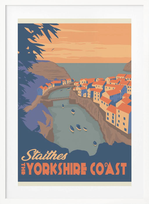 Staithes Yorkshire Travel Print Framed Art Modern Wall Decor