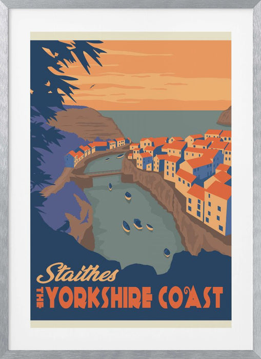 Staithes Yorkshire Travel Print Framed Art Modern Wall Decor