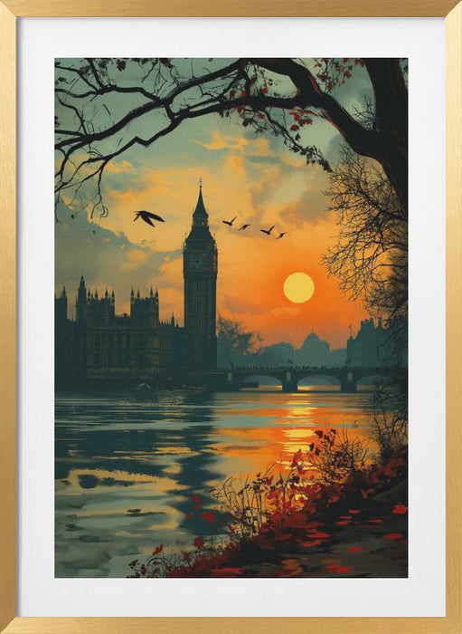 View from the Thames Framed Art Modern Wall Decor