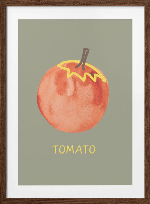 Tomato in Green Framed Art Modern Wall Decor