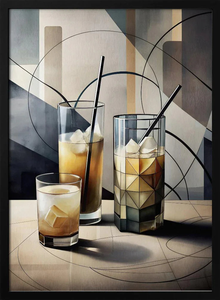 Cubist Cocktails - Miguel Bruzual Framed Art | Home or Office Art