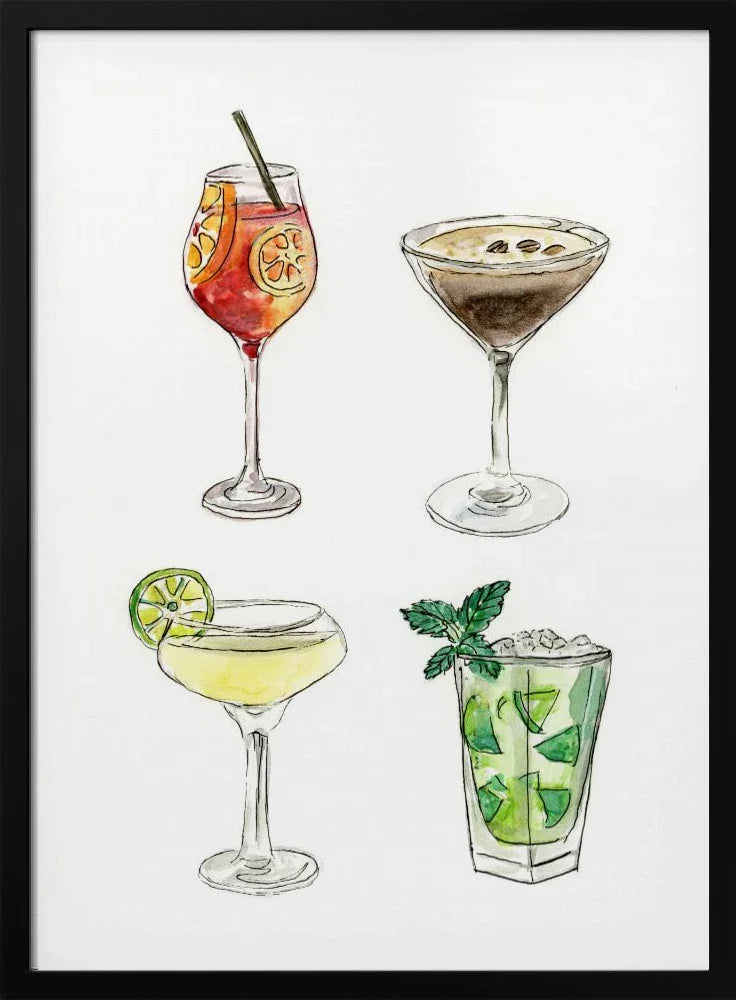 Cocktails - Petra Lizde Framed Art | Home or Office Art
