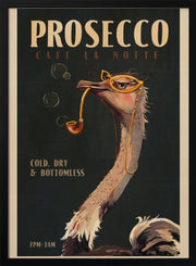 Art Deco Prosecco Wall Art Of An Ostrich - The Whiskey Ginger Framed Art | Home or Office Art